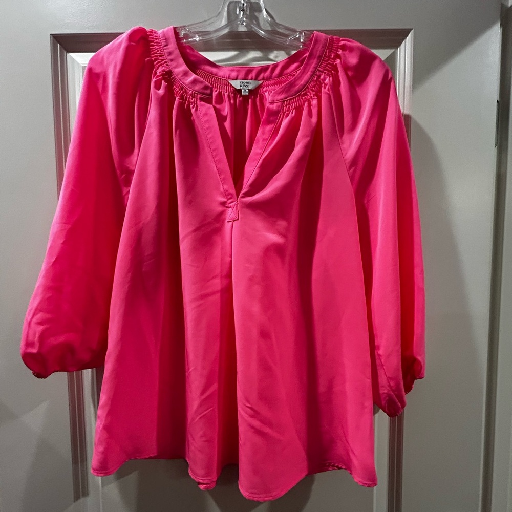 Crown & Ivy Bright Pink Blouse